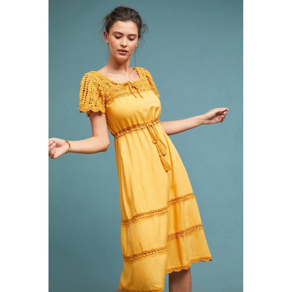 Cleobella Anthropology‎ Women's Sunshine Crochet Dress Size Small
